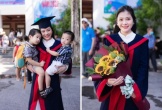 Nhan sắc nữ sinh bồng hai con trong lễ tốt nghiệp gây 
