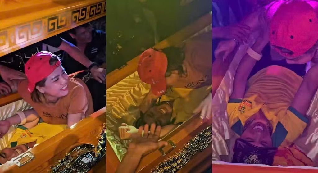 Xác minh clip nhóm người khiêng quan tài có người sống diễu phố