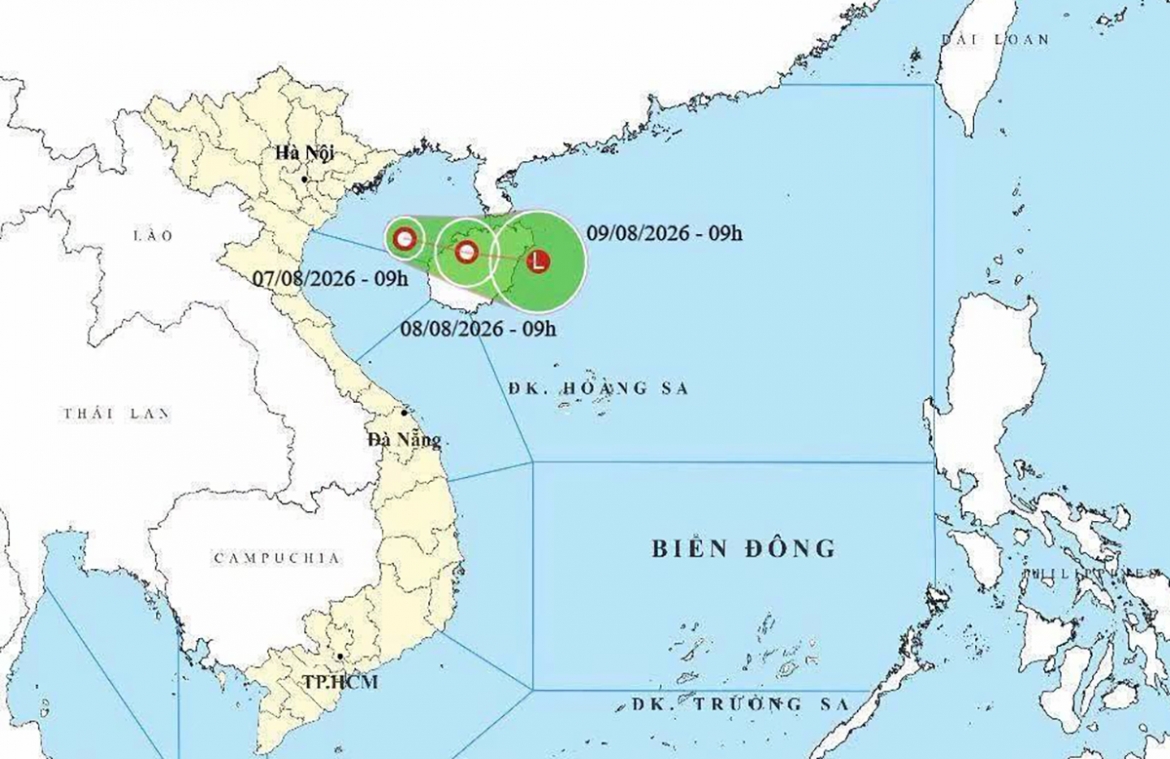 Áp thấp nhiệt đới hình thành trên Vịnh Bắc Bộ, gió giật cấp 8