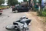 Tai nạn liên hoàn giữa 2 ôtô và xe máy, 2 phụ nữ bị thương