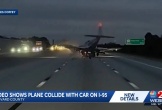 Kinh hoàng cảnh máy bay rơi xuống đường, đâm thẳng vào ô tô trên cao tốc