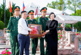 Lễ truy điệu và an táng 80 hài cốt liệt sĩ Quân tình nguyện và Chuyên gia Việt Nam chiến đấu, hy sinh trên đất Bạn Lào