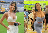 Nữ MC nóng bỏng hot nhất World Cup, diện váy cắt xẻ táo bạo gây tranh cãi