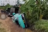 Hai xe lao xuống mương sau va chạm, tài xế dương tính với ma túy